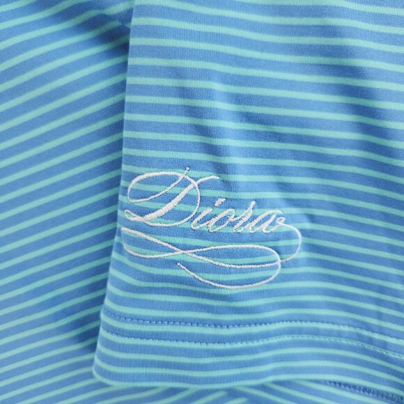 Vineyard Vines Performance Polo Shirt Men Striped Blue Green Stretch Adult Peru - Picture 3 of 16